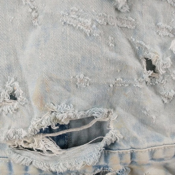 Southpole Men's Distressed Denim Jacket Blue M Button Front Acid Wash - Picture 11 of 16